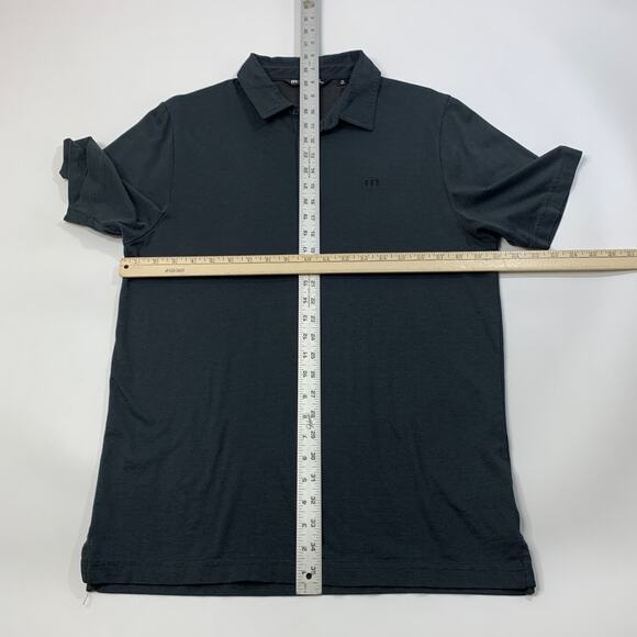 Travis Mathew Shirt Mens M Medium Charcoal Cotton Blend Short Sleeve Golf Polo - Picture 5 of 9